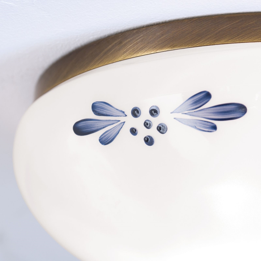 Plafón LANDHAUS 1xE27/60W/230V diá. 21 cm bronce/blanco