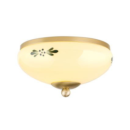Plafón LANDHAUS 1xE27/60W/230V diá. 21 cm latón/beige