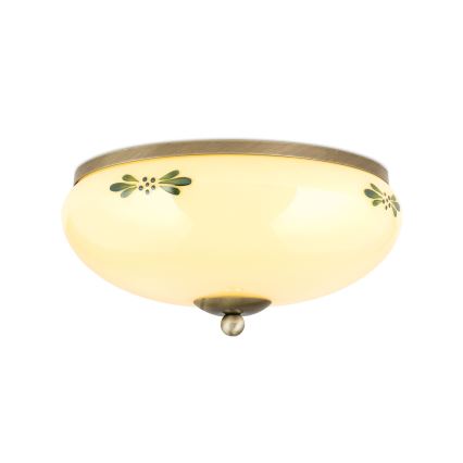 Plafón LANDHAUS 2xE27/60W/230V diá. 28 cm bronce/beige