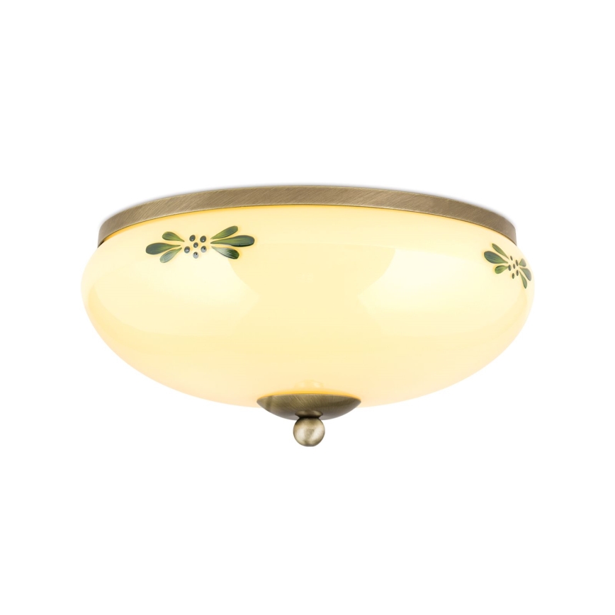 Plafón LANDHAUS 2xE27/60W/230V diá. 28 cm bronce/beige
