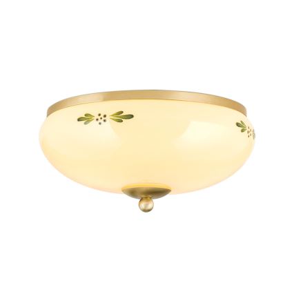 Plafón LANDHAUS 2xE27/60W/230V diá. 28 cm latón/beige