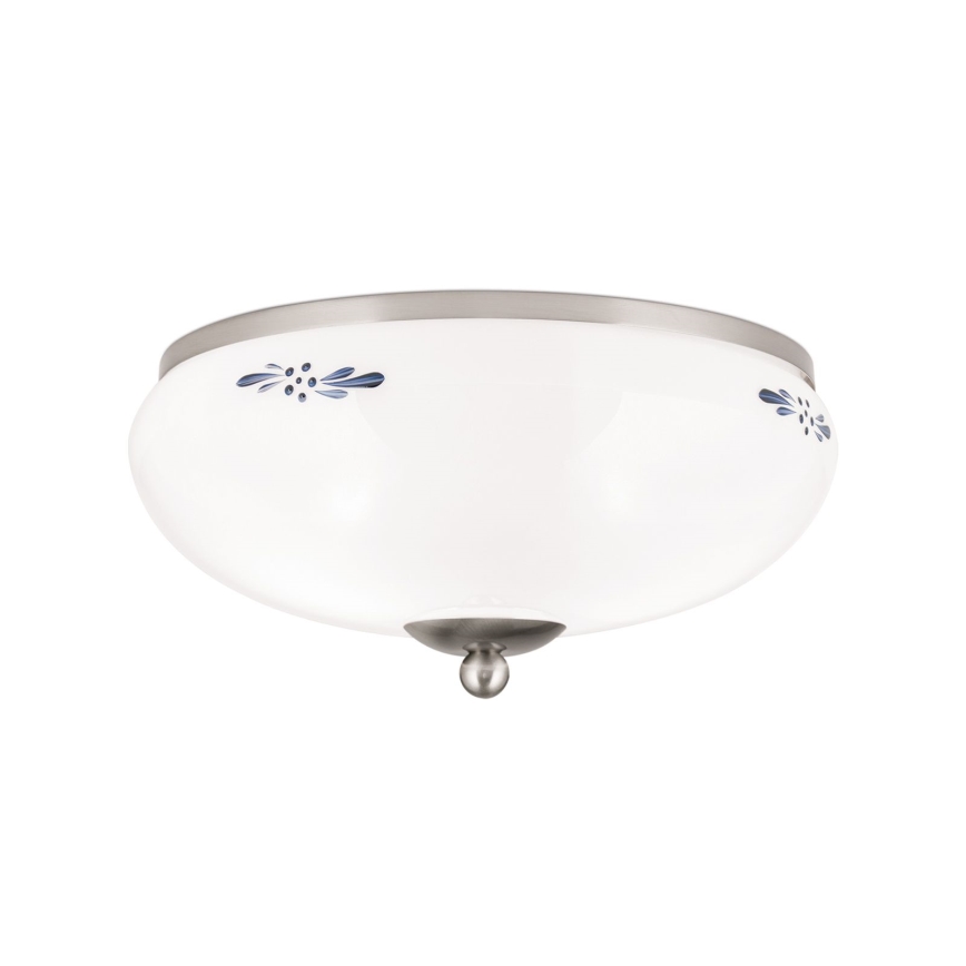 Plafón LANDHAUS 2xE27/60W/230V diá. 28 cm cromo mate/blanco