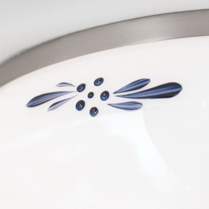Plafón LANDHAUS 2xE27/60W/230V diá. 28 cm cromo mate/blanco