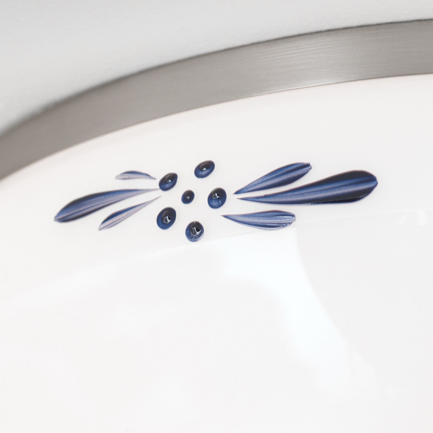 Plafón LANDHAUS 2xE27/60W/230V diá. 28 cm cromo mate/blanco