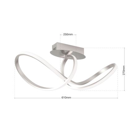 Lámpara de techo LED regulable CIRCUS LED/30W/230V cromo mate