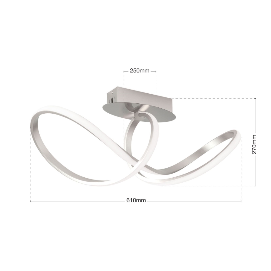 Lámpara de techo LED regulable CIRCUS LED/30W/230V cromo mate