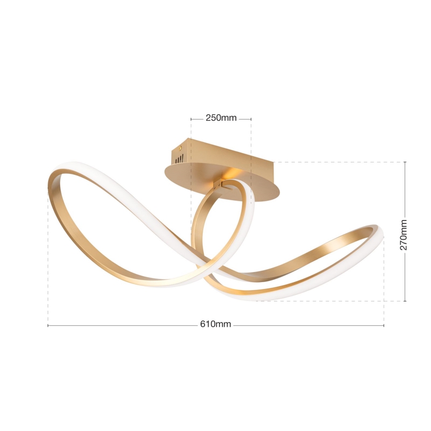 Lámpara de techo LED regulable CIRCUS LED/30W/230V dorado