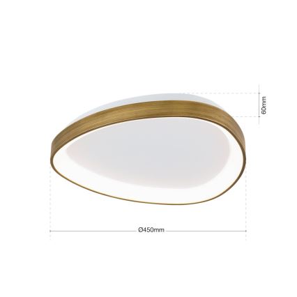 Plafón LED CHARLIE LED/35W/230V diá. 45 cm dorado