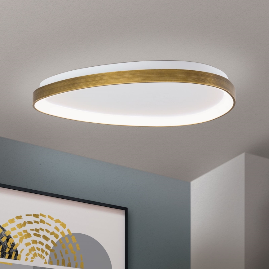 Plafón LED CHARLIE LED/48W/230V diá. 65 cm dorado