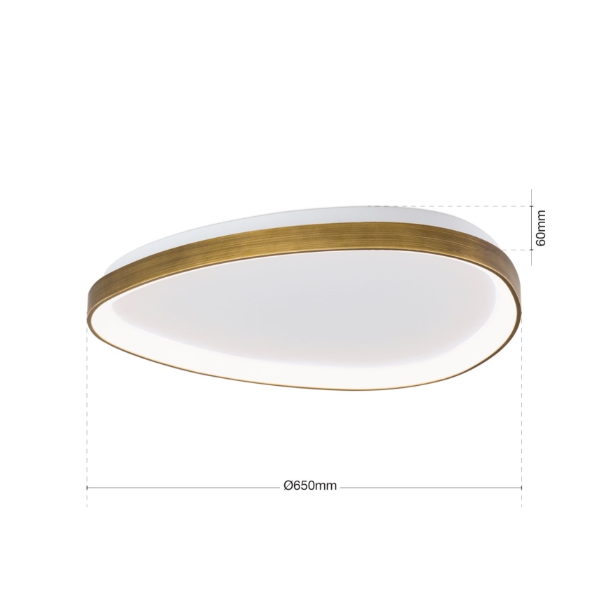 Plafón LED CHARLIE LED/48W/230V diá. 65 cm dorado