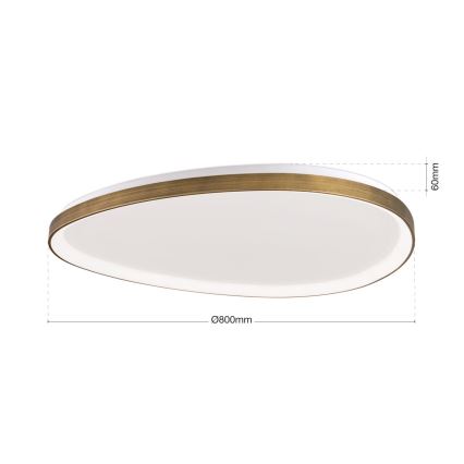 Plafón LED CHARLIE LED/72W/230V diá. 80 cm dorado
