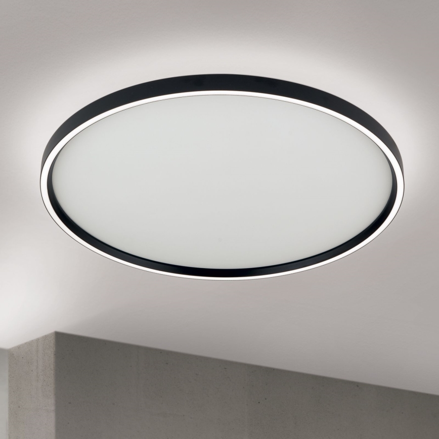 Plafón LED regulable MASCA LED/47W/230V 2700/3350/4000K diá. 60 cm negro
