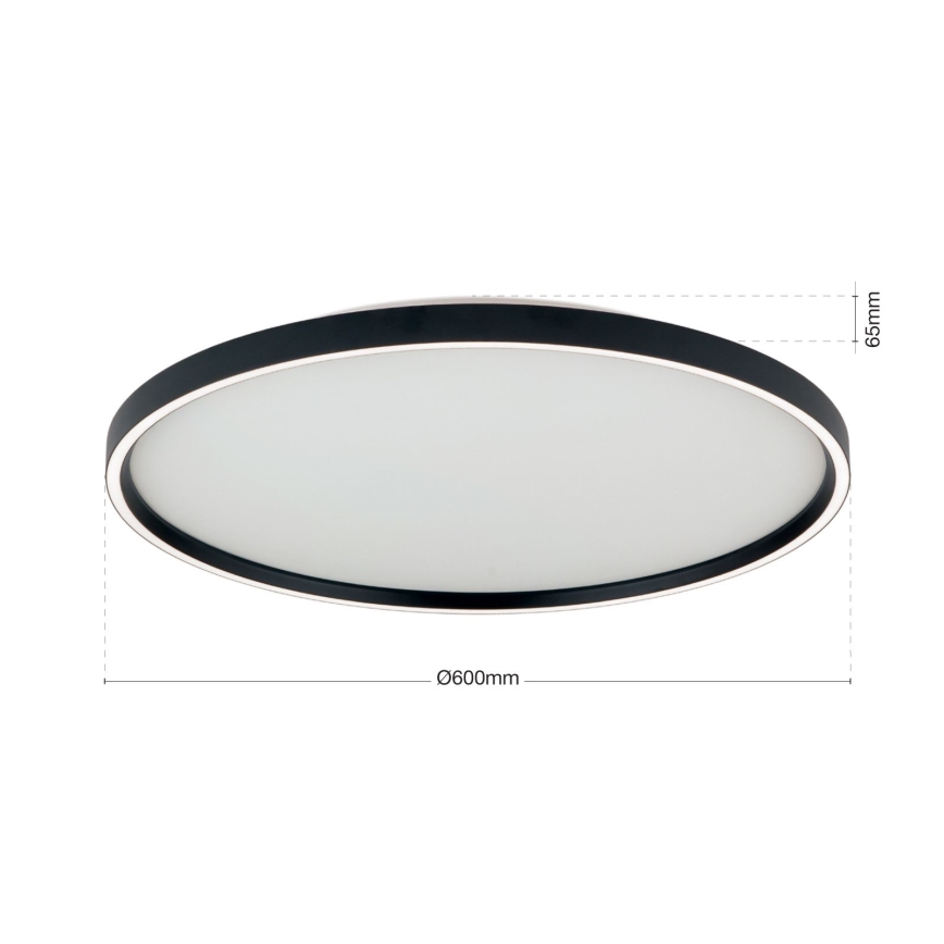 Plafón LED regulable MASCA LED/47W/230V 2700/3350/4000K diá. 60 cm negro