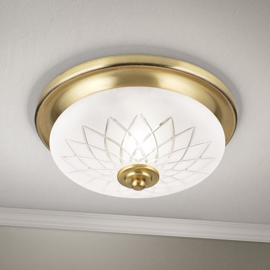 Plafón PORTO 1xE27/40W/230V diá. 26 cm dorado