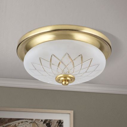 Plafón PORTO 1xE27/40W/230V diá. 26 cm dorado