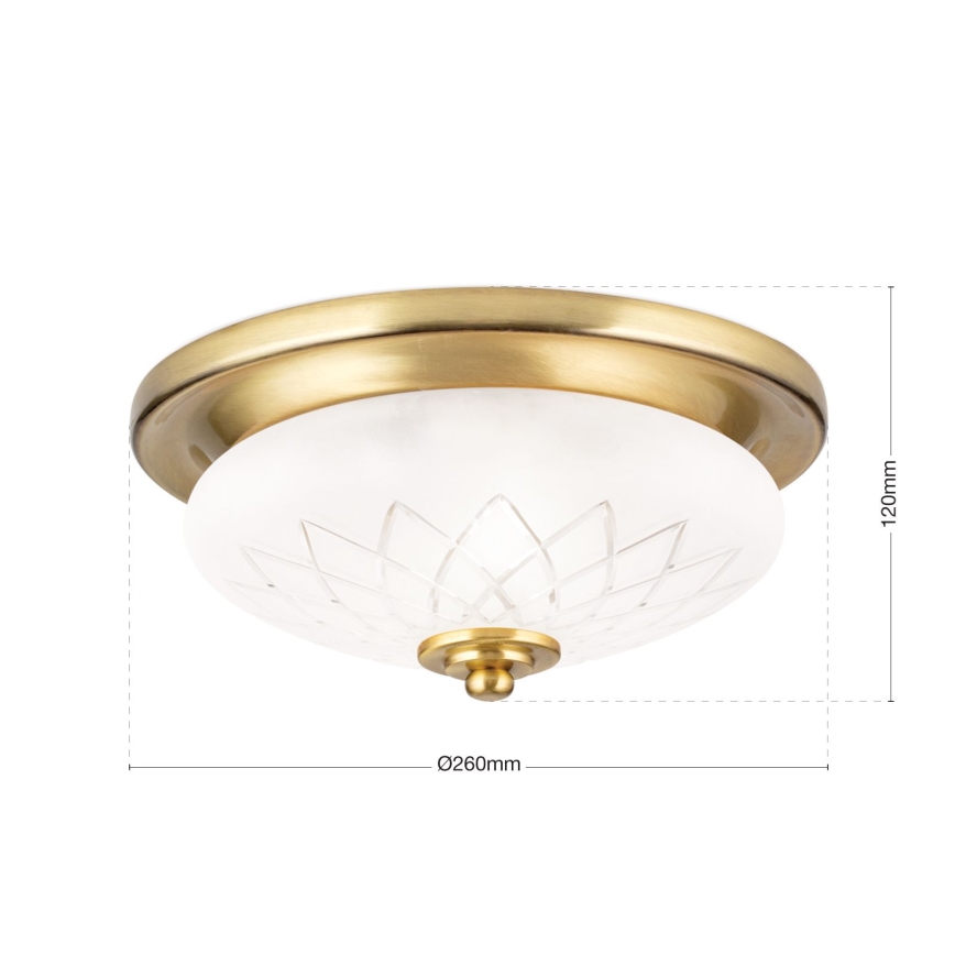 Plafón PORTO 1xE27/40W/230V diá. 26 cm dorado