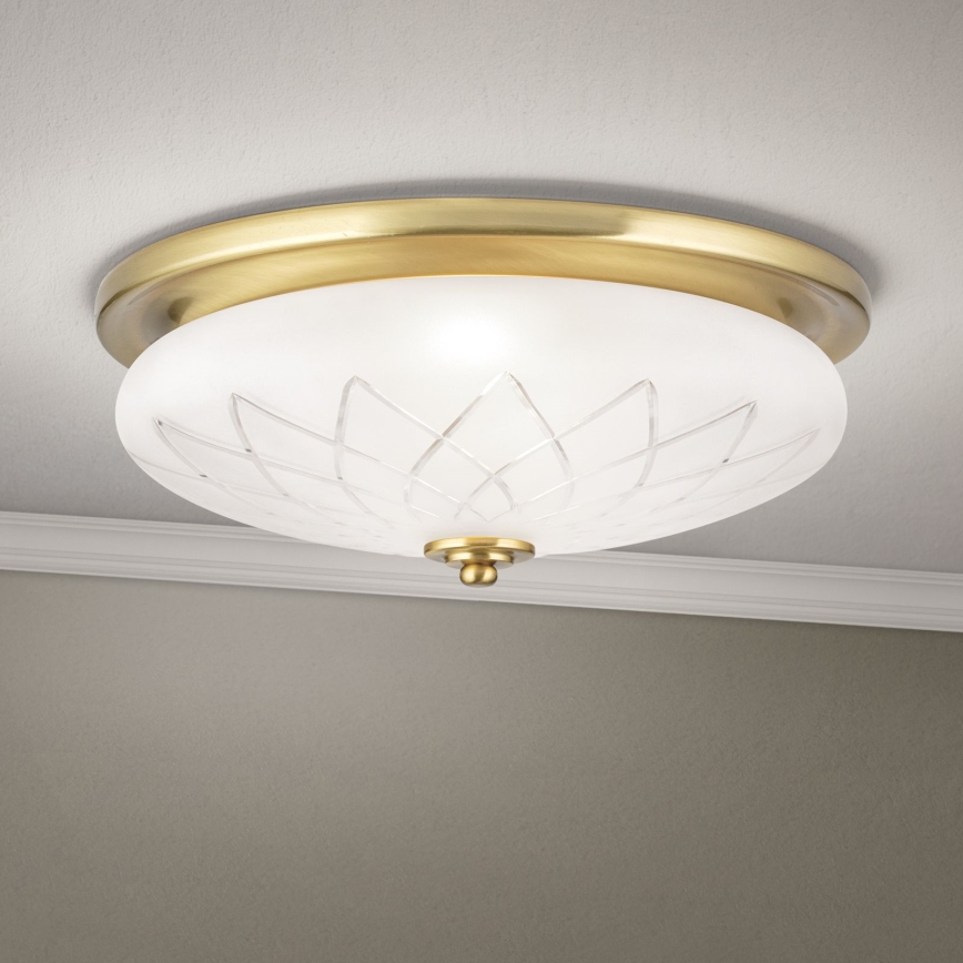 Plafón PORTO 2xE27/40W/230V diá. 37 cm dorado
