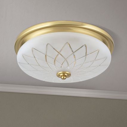 Plafón PORTO 2xE27/40W/230V diá. 37 cm dorado