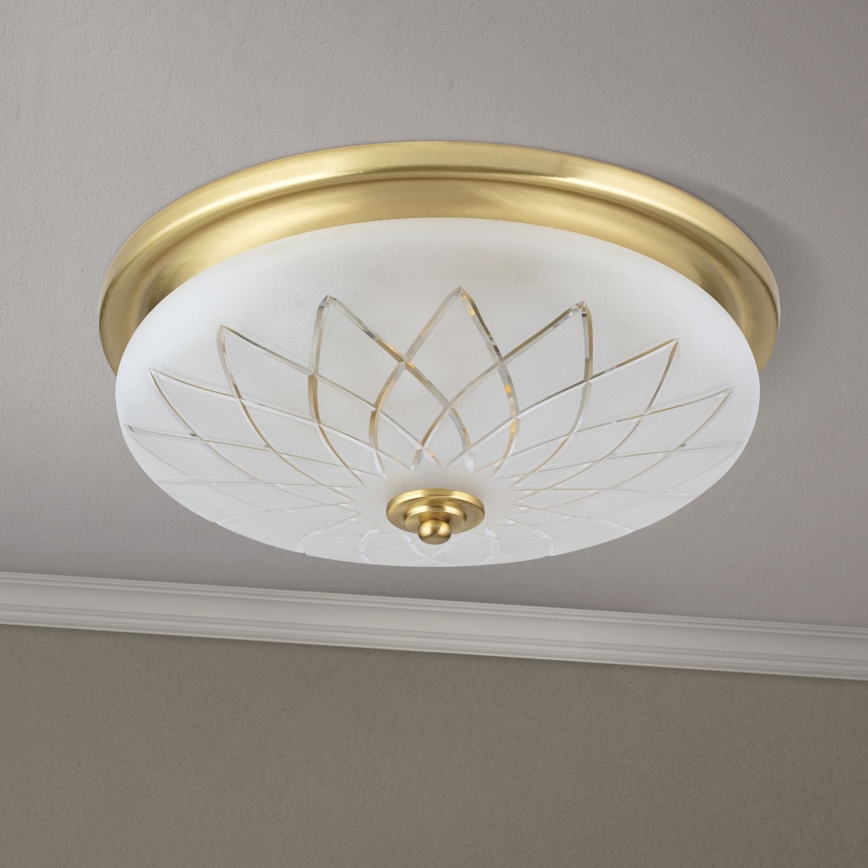 Plafón PORTO 2xE27/40W/230V diá. 37 cm dorado