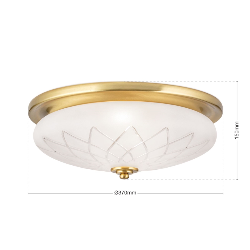 Plafón PORTO 2xE27/40W/230V diá. 37 cm dorado