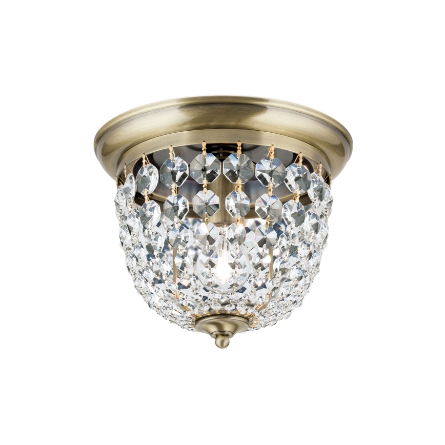 Plafón de cristal PLAFOND 1xE27/40W/230V diá. 26 cm bronce