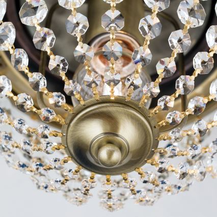 Plafón de cristal PLAFOND 1xE27/40W/230V diá. 26 cm bronce