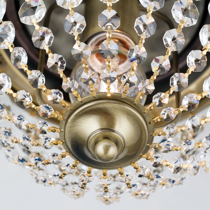 Plafón de cristal PLAFOND 1xE27/40W/230V diá. 26 cm bronce