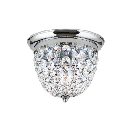 Plafón de cristal PLAFOND 1xE27/40W/230V diá. 26 cm cromo brillante