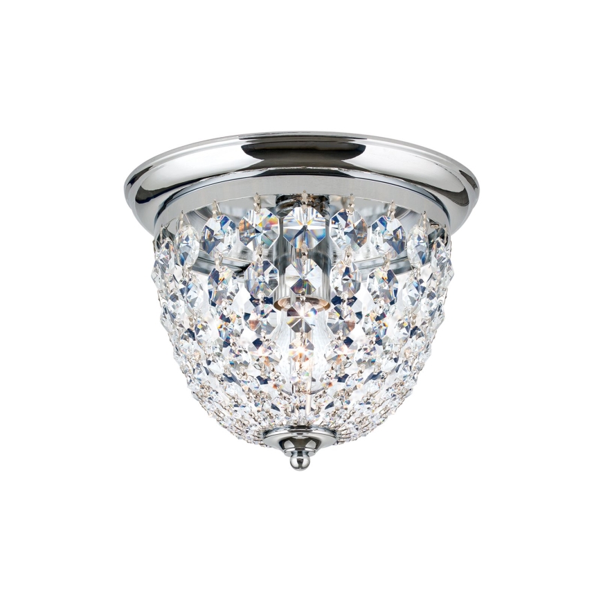 Plafón de cristal PLAFOND 1xE27/40W/230V diá. 26 cm cromo brillante