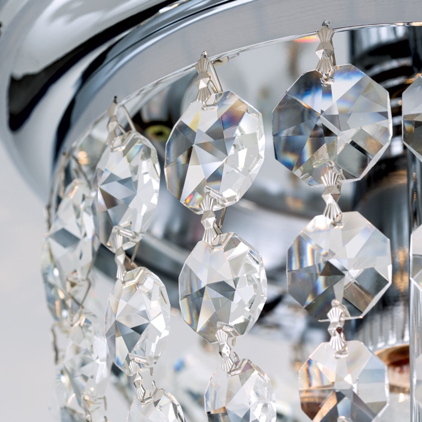 Plafón de cristal PLAFOND 1xE27/40W/230V diá. 26 cm cromo brillante