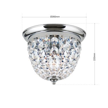 Plafón de cristal PLAFOND 1xE27/40W/230V diá. 26 cm cromo brillante