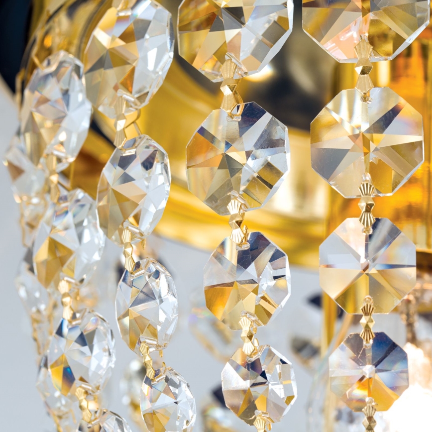 Plafón de cristal PLAFOND 1xE27/40W/230V diá. 26 cm dorado