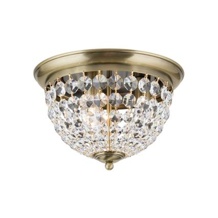 Plafón de cristal PLAFOND 3xE27/40W/230V diá. 35 cm bronce