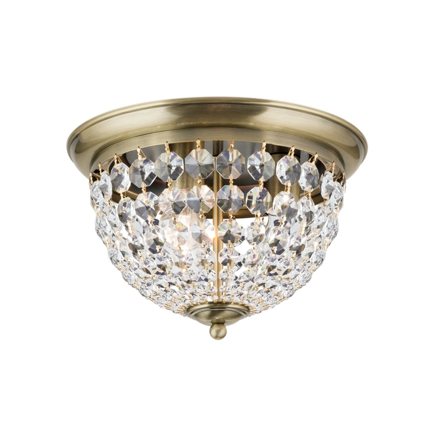 Plafón de cristal PLAFOND 3xE27/40W/230V diá. 35 cm bronce