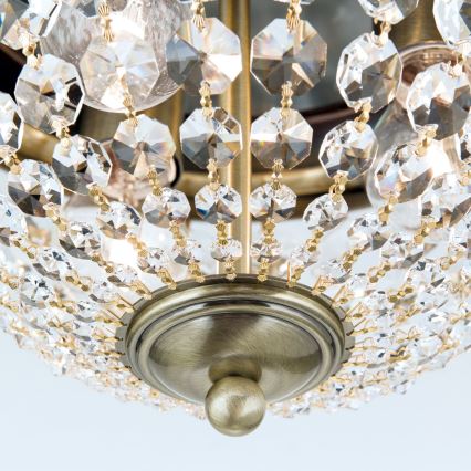 Plafón de cristal PLAFOND 3xE27/40W/230V diá. 35 cm bronce