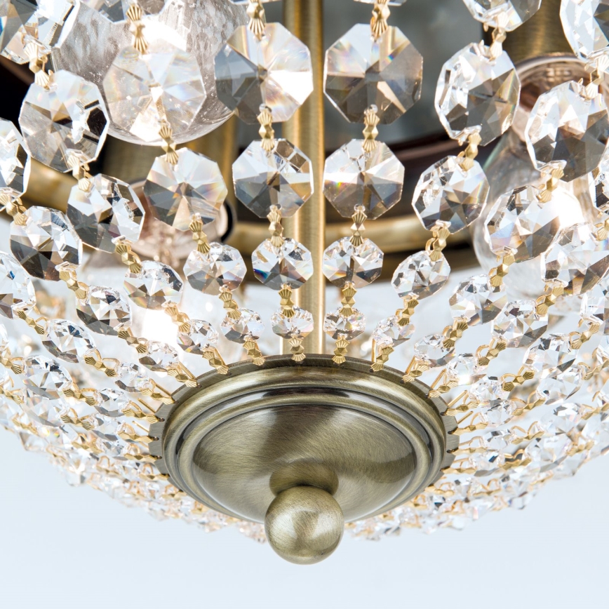Plafón de cristal PLAFOND 3xE27/40W/230V diá. 35 cm bronce