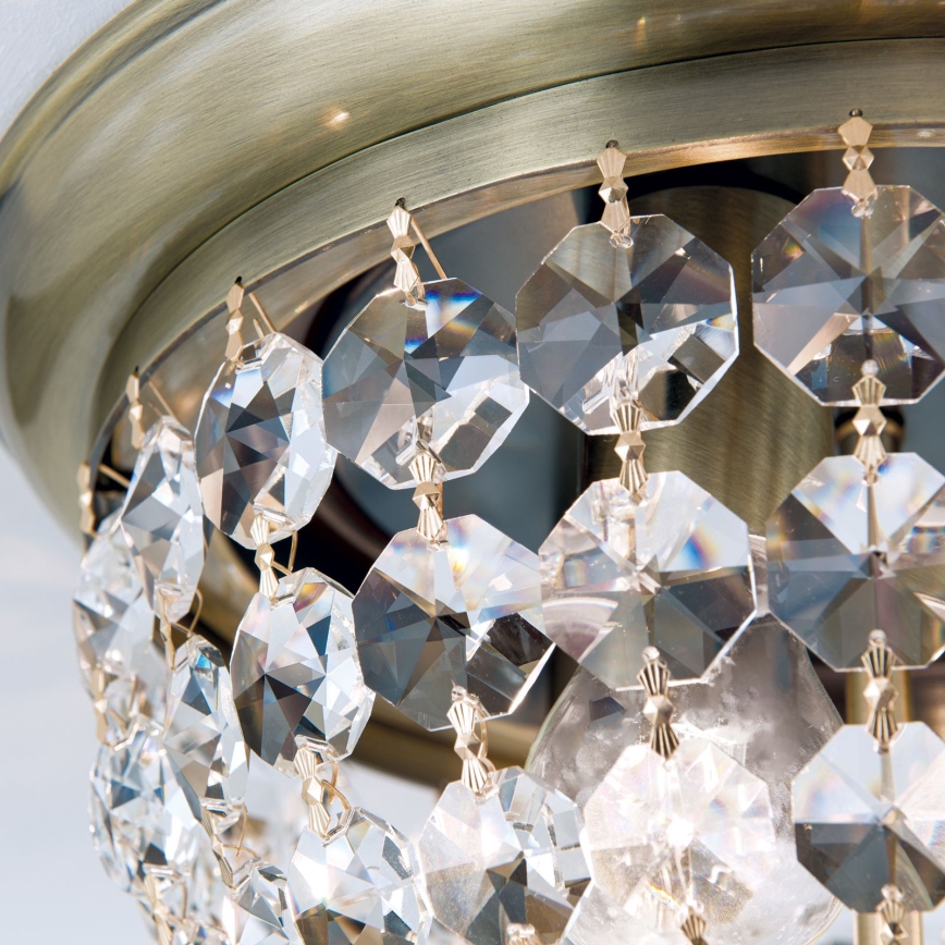 Plafón de cristal PLAFOND 3xE27/40W/230V diá. 35 cm bronce