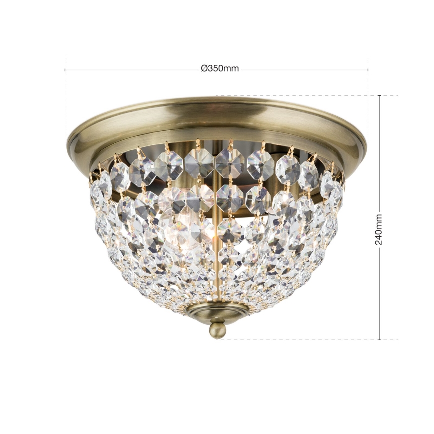 Plafón de cristal PLAFOND 3xE27/40W/230V diá. 35 cm bronce