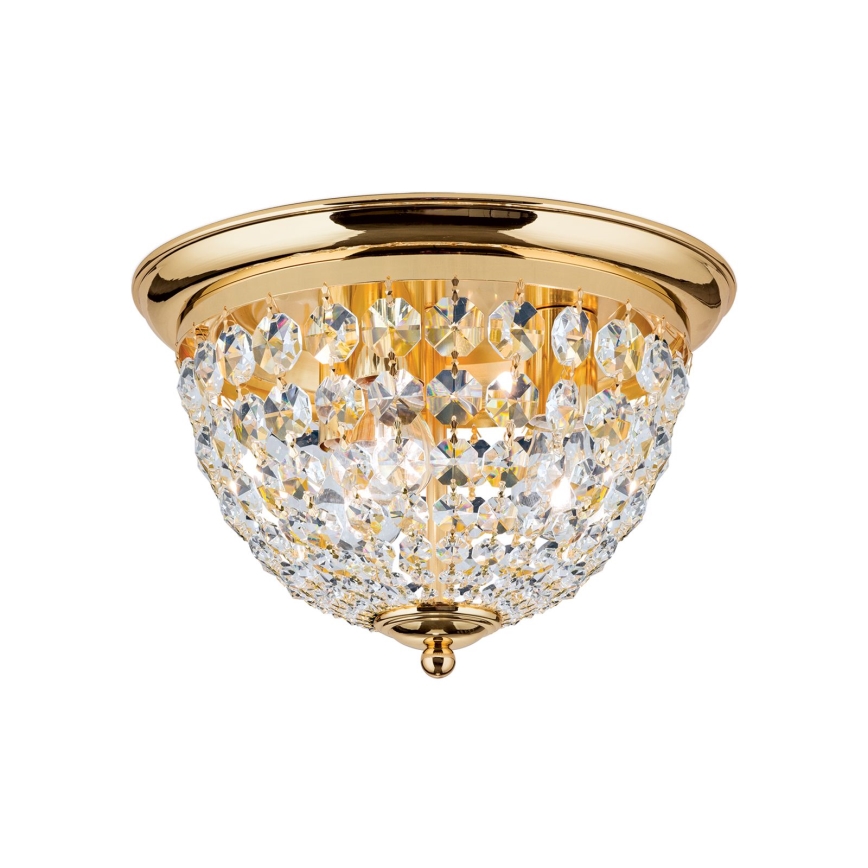 Plafón de cristal PLAFOND 3xE27/40W/230V diá. 35 cm dorado