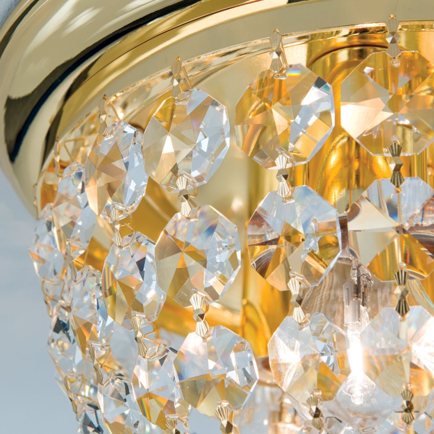 Plafón de cristal PLAFOND 3xE27/40W/230V diá. 35 cm dorado