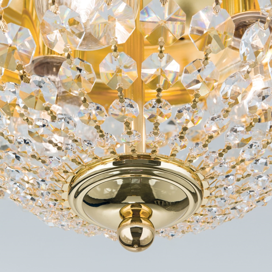 Plafón de cristal PLAFOND 3xE27/40W/230V diá. 35 cm dorado