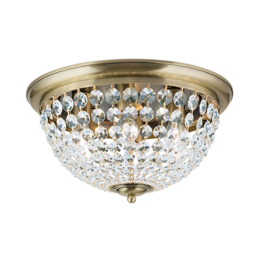 Plafón de cristal PLAFOND 6xE27/40W/230V diá. 47 cm bronce