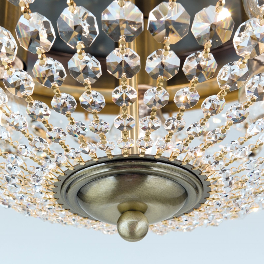 Plafón de cristal PLAFOND 6xE27/40W/230V diá. 47 cm bronce