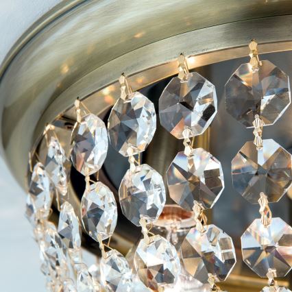 Plafón de cristal PLAFOND 6xE27/40W/230V diá. 47 cm bronce