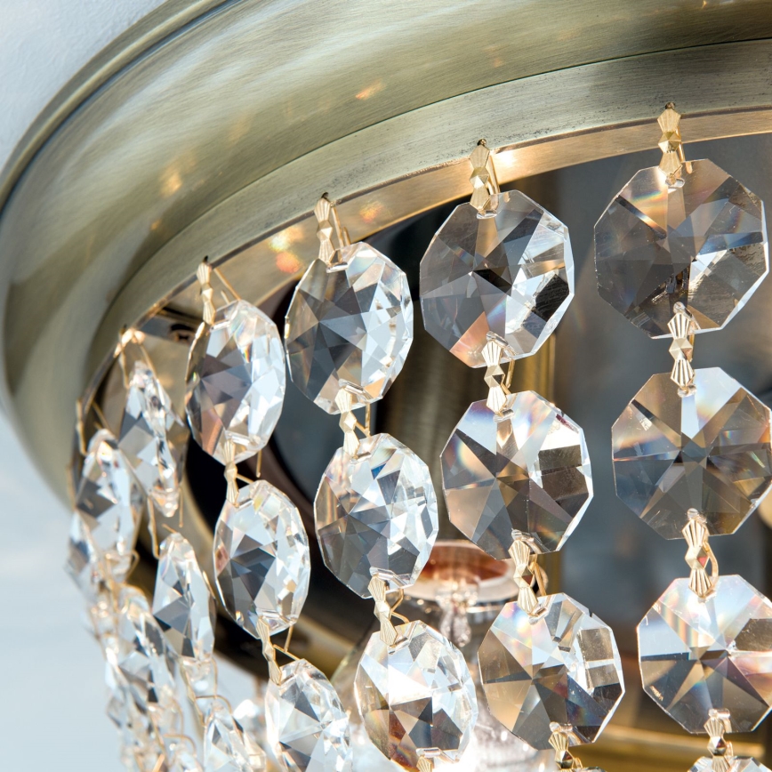 Plafón de cristal PLAFOND 6xE27/40W/230V diá. 47 cm bronce