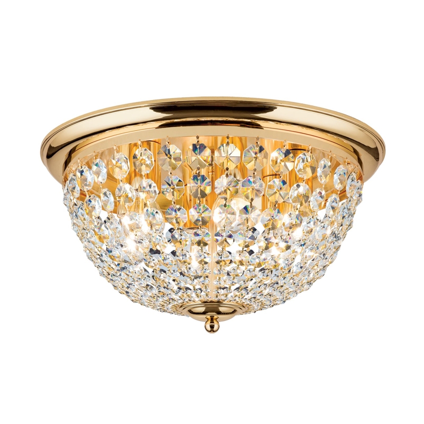 Plafón de cristal PLAFOND 6xE27/40W/230V diá. 47 cm dorado