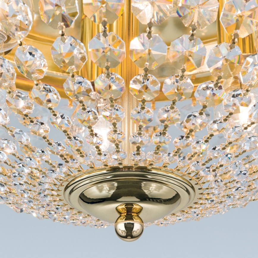 Plafón de cristal PLAFOND 6xE27/40W/230V diá. 47 cm dorado