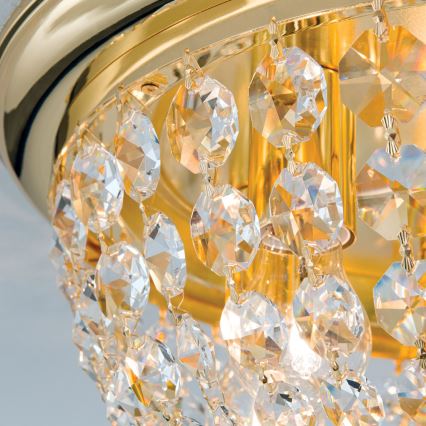 Plafón de cristal PLAFOND 6xE27/40W/230V diá. 47 cm dorado