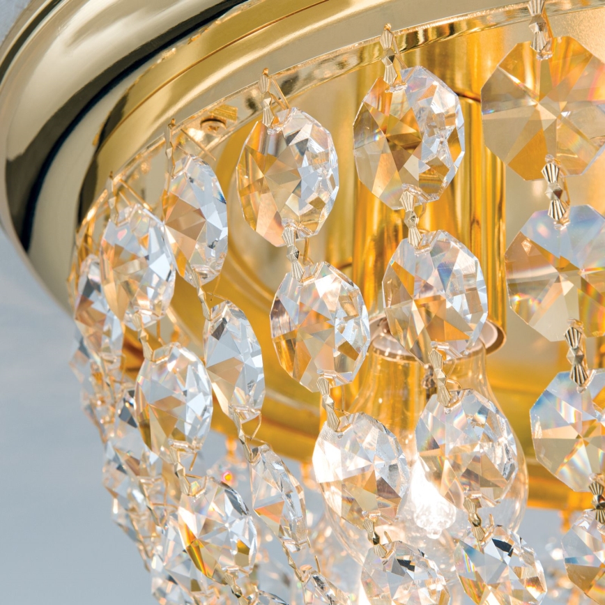 Plafón de cristal PLAFOND 6xE27/40W/230V diá. 47 cm dorado