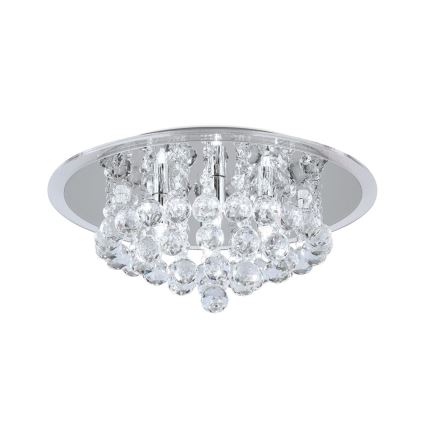 Plafón de cristal GLORIA 4xG9/40W/230V diá. 38 cm transparente/cromo brillante
